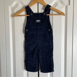 Oshkosh B’Gosh Corduroy Overalls Boys 9M Dark Blue Vestbak Retro Lined Carpenter